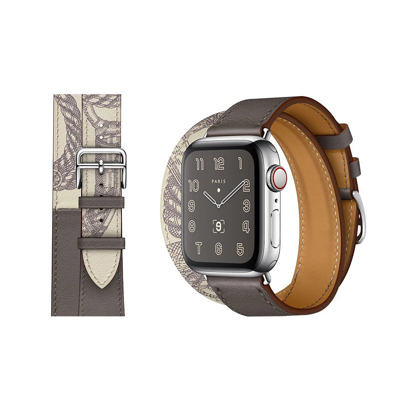 Genuine Leather Bracelet Strap For Apple Watch Band 45mm 49mm 41mm 44mm 42mm 40mm band iWatch Ultra/2 10 42/46mm 9 8 7 6 5 4 SE